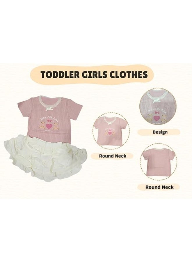 MINIIMODZ Minii Modz Girls Top & Ruffle Skirt Set | Retro Cuties Printed T-Shirt with Frill Skirt | Soft Cotton Party & Casual Wear Outfit for Baby Girls - Image 3